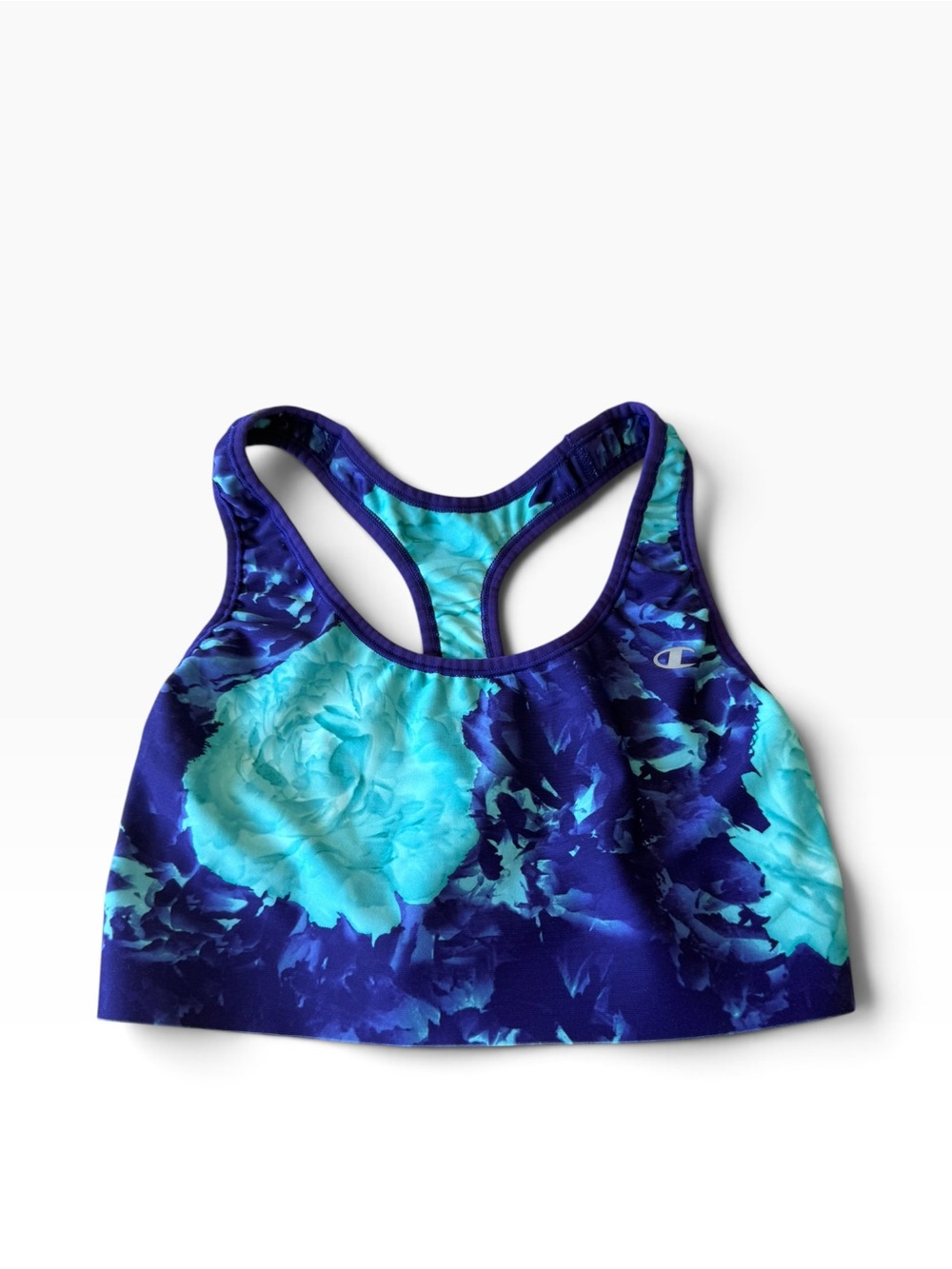 Champion Girls Blue and Aqua Floral Racerback Tank Top